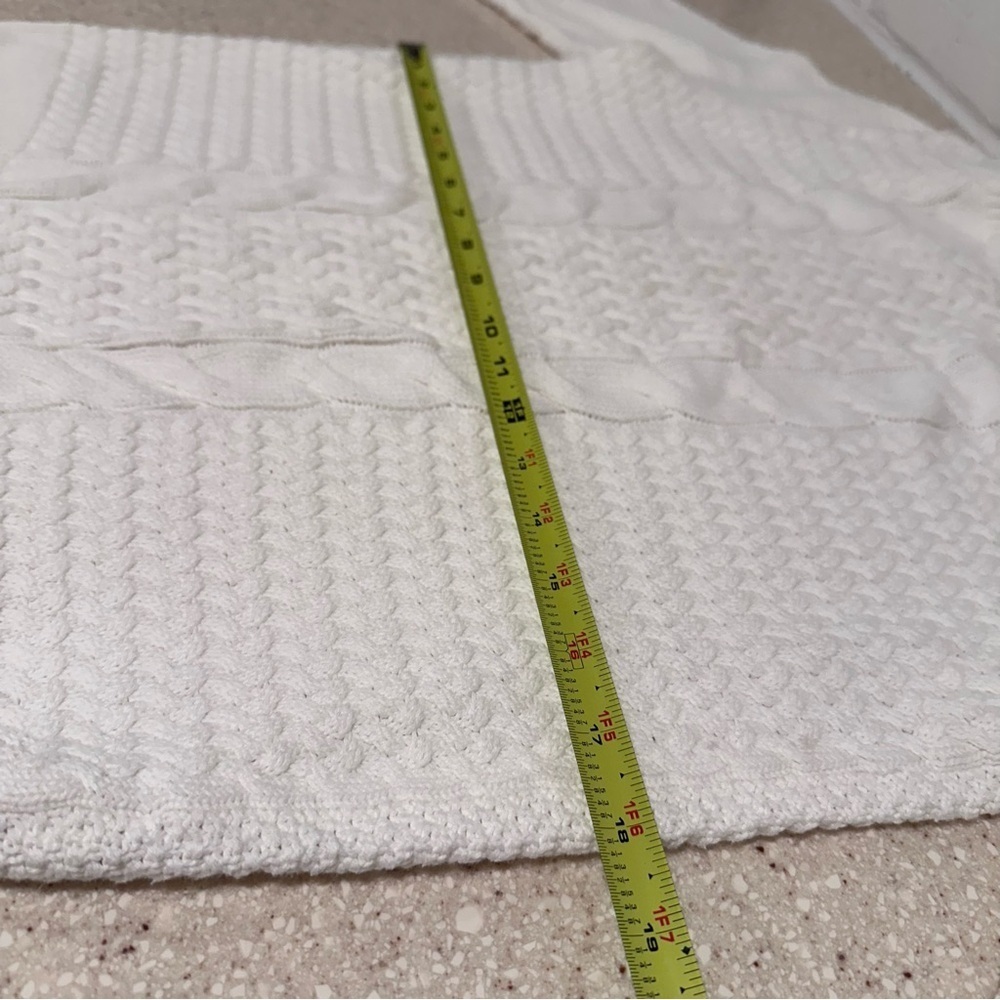 Croft & Barrow 100% Cotton White Crew Neck Knit Sweater Thick Cozy Warm EUC - Picture 13 of 15